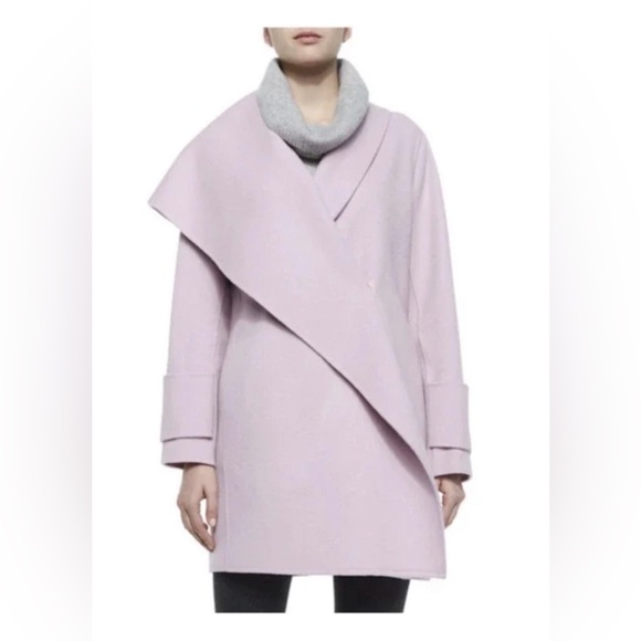 VINCE. LILAC Asymmetrical Wool Coat Size M